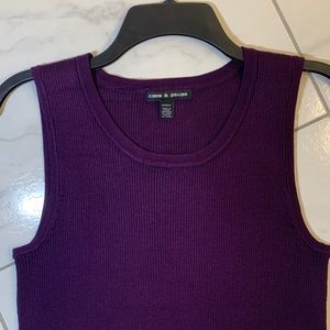 Cable & Gauge women’s purple knit tank - size M